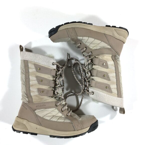 Columbia Meadows Omni Heat Winter Snow Boots Womens Size 7.5 Beige BL5967-271 - Picture 2 of 9